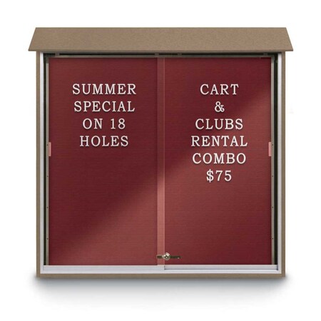 United Visual Products Outdoor Enclosed Combo Board, 72"x36", Satin Frame/Blue & Dark Spruce UVCB7236OD-BLUE-DRKSPR
